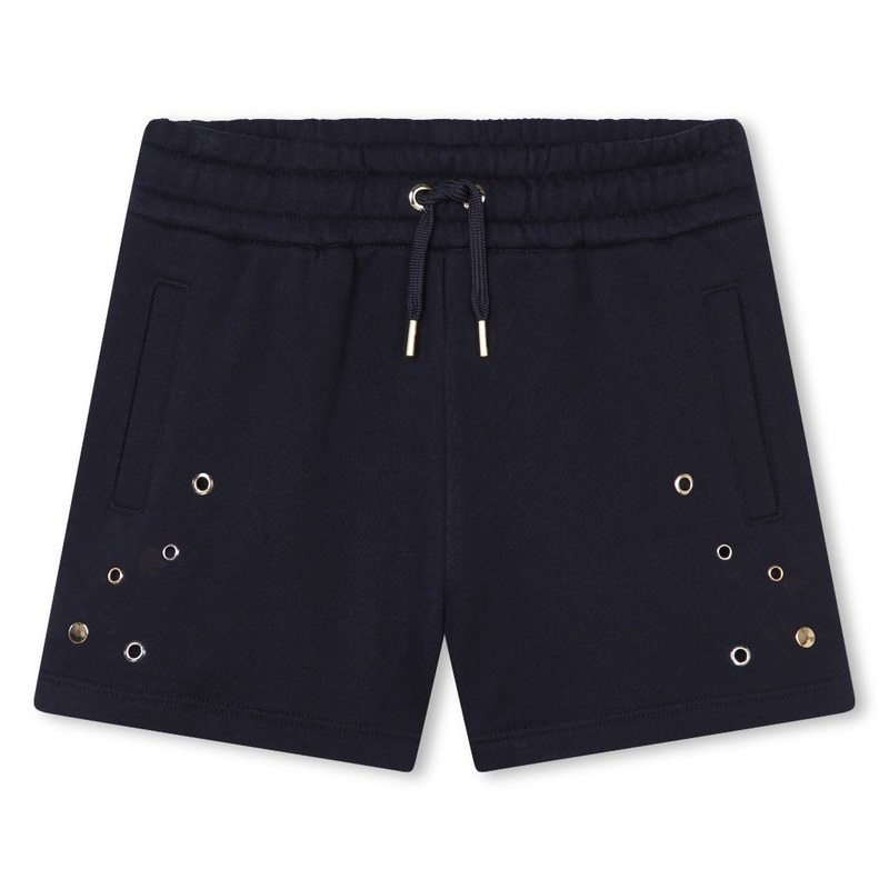 Chlo Kids Eyelet Detailing Organic Cotton Shorts