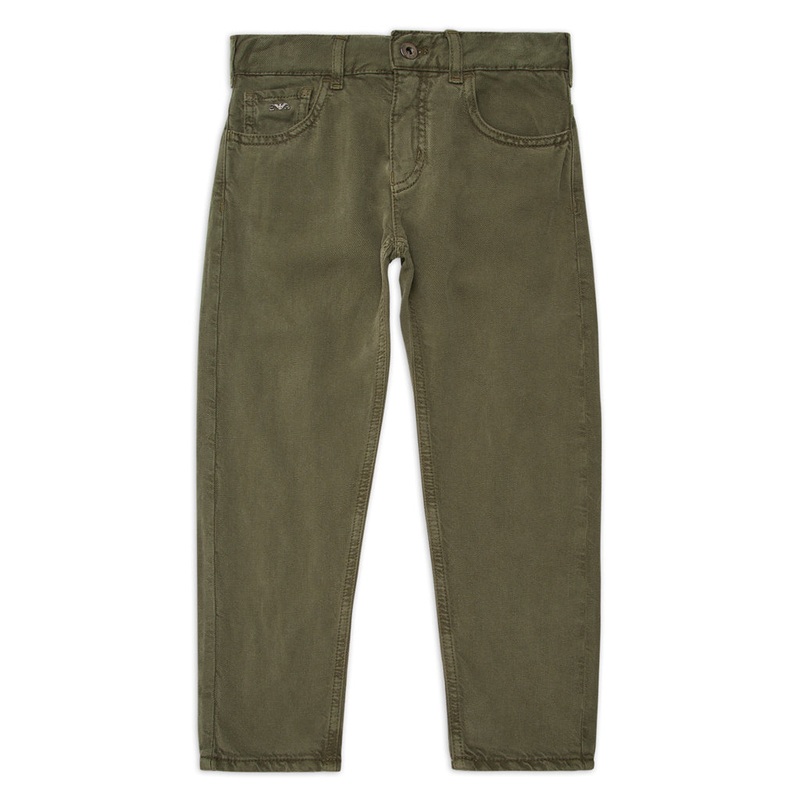 Emporio Armani Junior Logo Plaque Tapered Leg Trousers