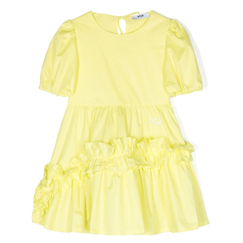 MSGM Kids Ruffled Poplin Dress
