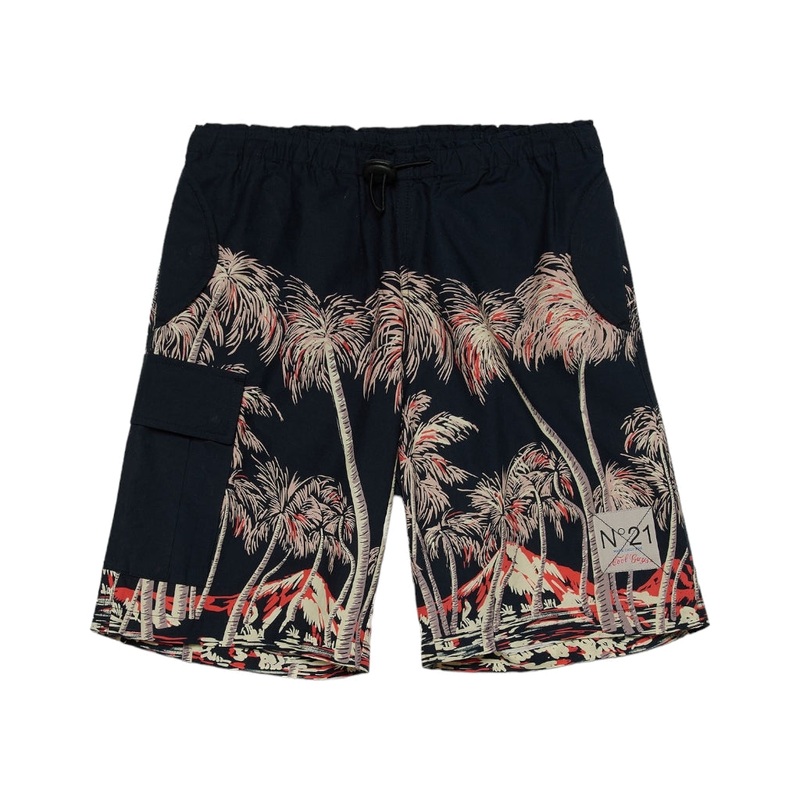 N21 Kids Palm Tree Print Cotton Shorts