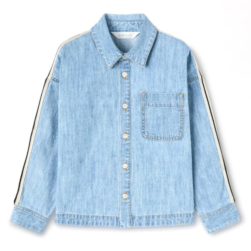 Palm Angels Kids Overlo.Track Chambray Os Shirt