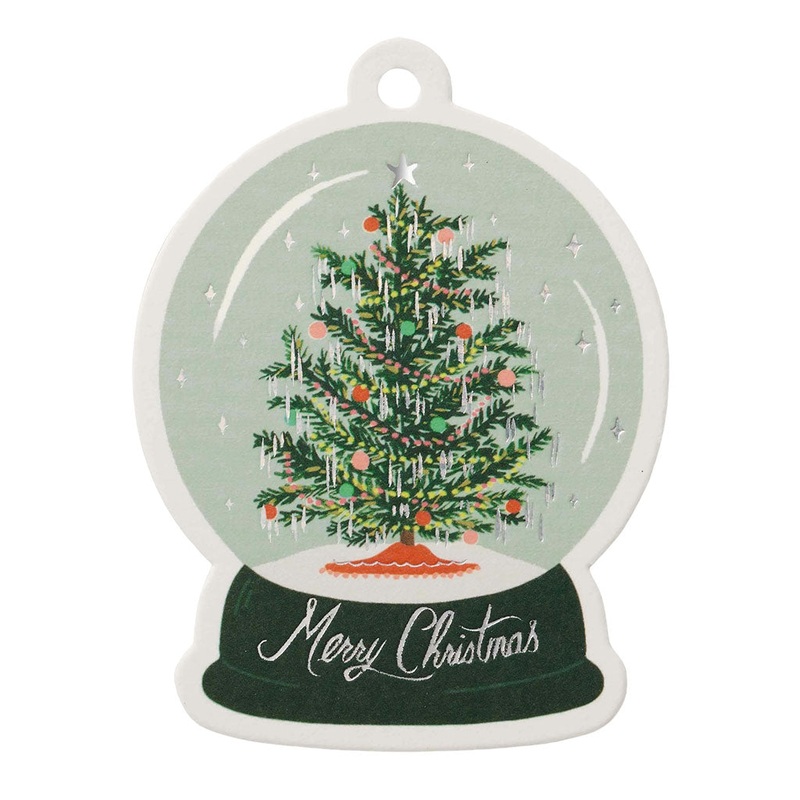 Rifle Paper Co. Pack of 8 Snow Globe Gift Tags