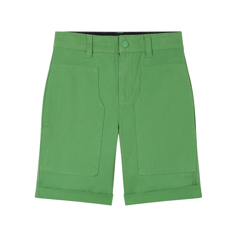 Stella McCartney Kids Logo Patch Cotton Chino Shorts
