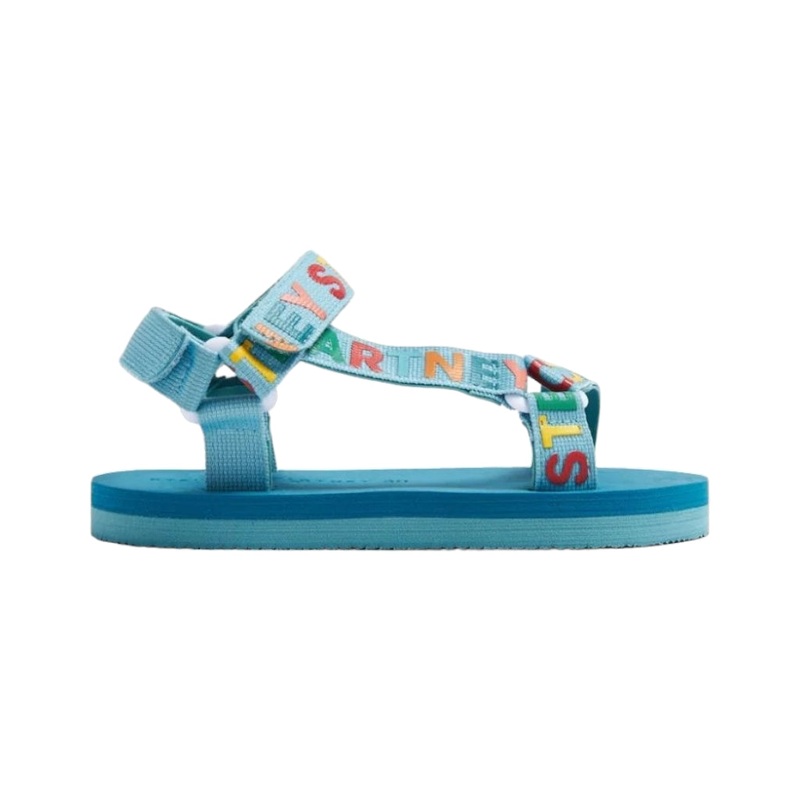 Stella McCartney Kids Logo Tape Touch Strap Sandals