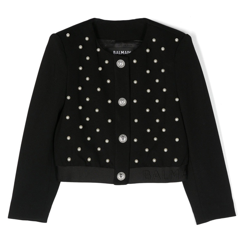 Balmain Kids Knit Jacket|Black|4 Years|6 Years|8 Years|10 Years|12 Years