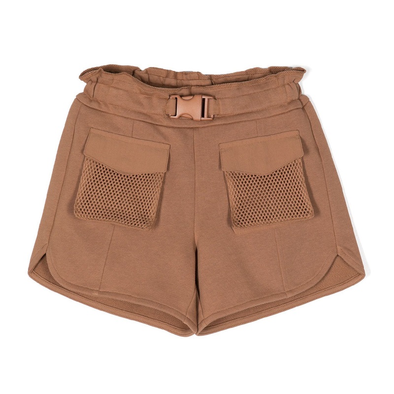Emporio Armani Junior Logo Embroidered Belted Shorts