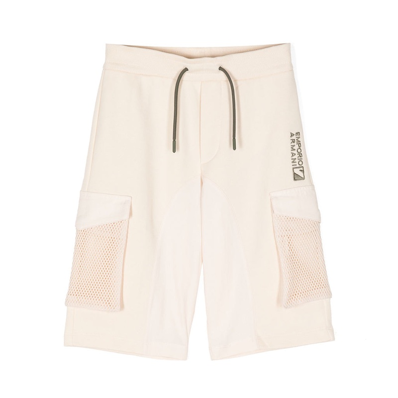 Emporio Armani Junior Logo Embroidered Drawstring Shorts