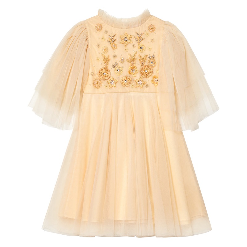 Gilded Floral Tulle Dress|Natural|2 Years|4 Years|6 Years|8 Years|10 Years