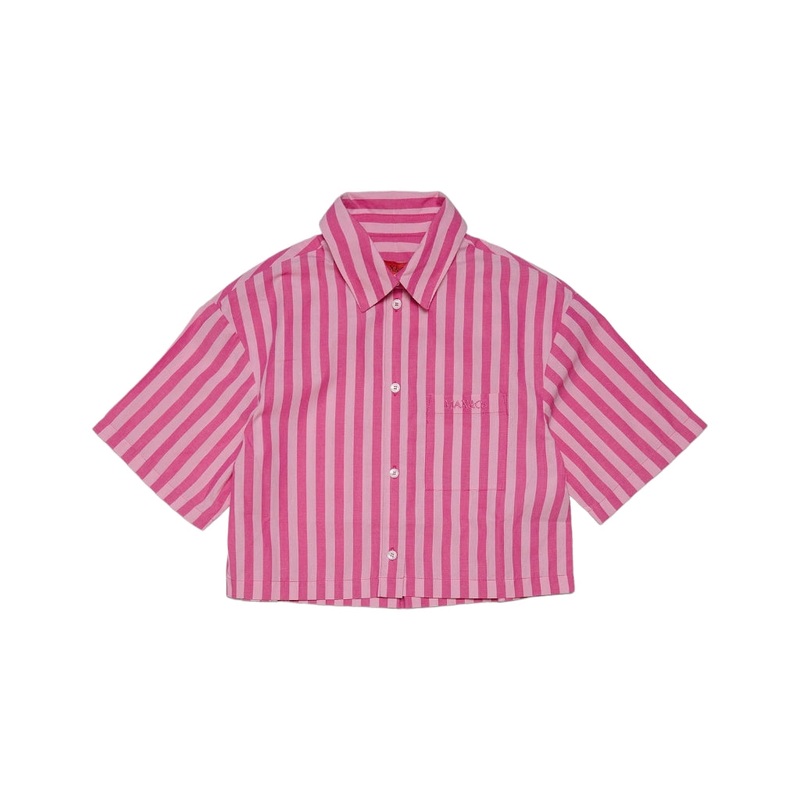MAX&Co. Kids Logo Embroidered Striped Shirt