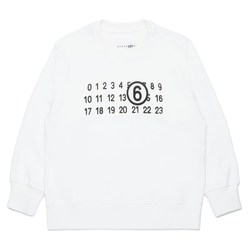 MM6 Kids Logo Sweatshirt|White|4 Years|6 Years|8 Years|10 Years|12 Years|14 Years|16 Years