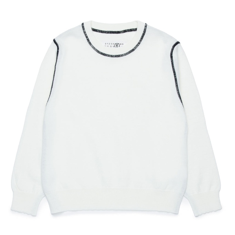 MM6 Kids Wool-Blend Pullover With Overlock Seams