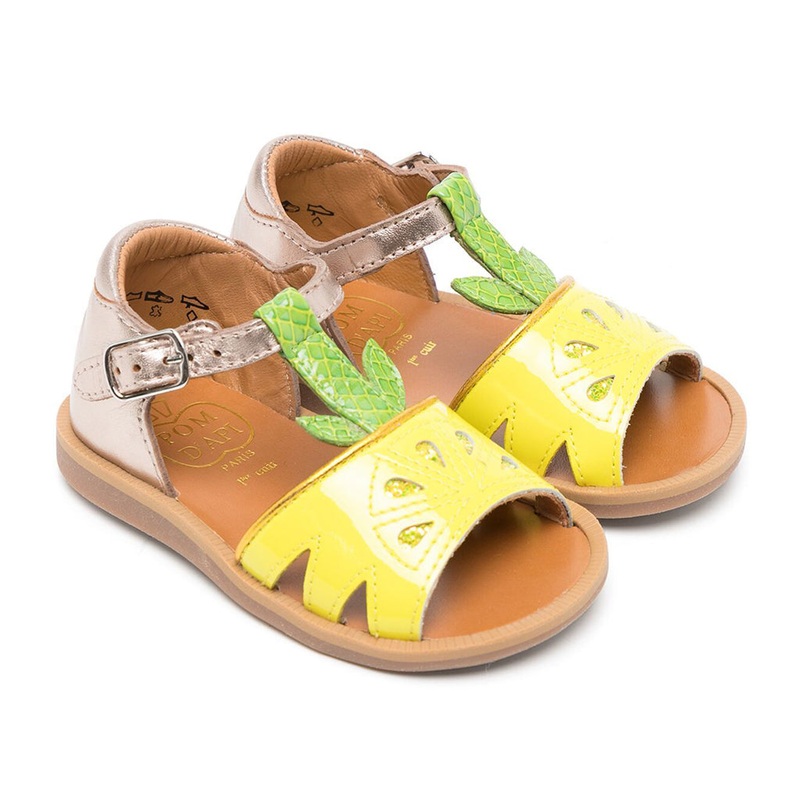 Poppy Agrume Leather sandals|Yellow|20 EU|21 EU|22 EU|23 EU|24 EU|25 EU