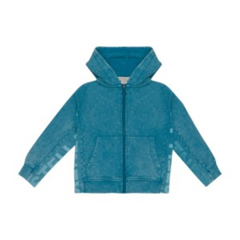 Stella McCartney Kids Logo Tape Cotton Zipped Hoodie