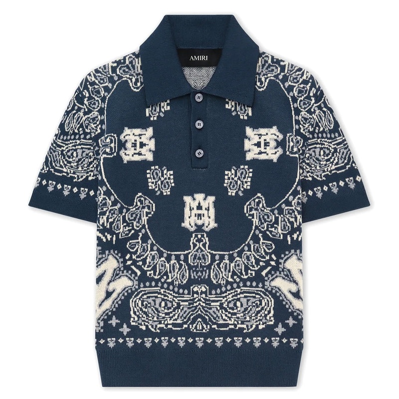 Amiri Kids Bandana Polo|Navy|4 Years|6 Years|8 Years|10 Years|12 Years