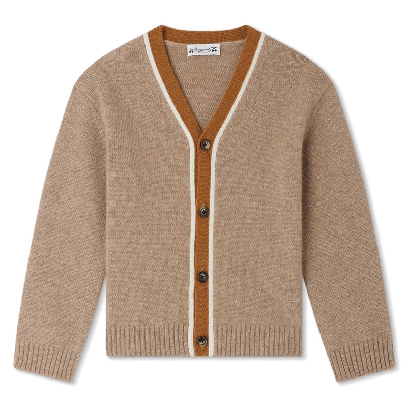 Bonpoint Garfield Cardigan|Beige|4 Years|6 Years|8 Years|10 Years|12 Years|14 Years