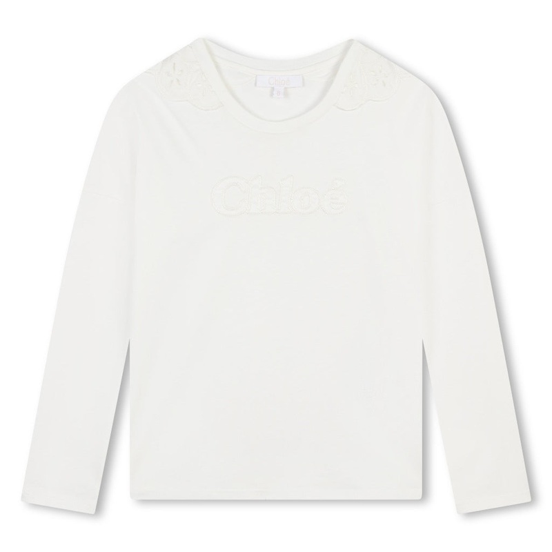 Chlo Kids Long Sleeve T-shirt|Ivory|4 Years|6 Years|8 Years|10 Years|12 Years