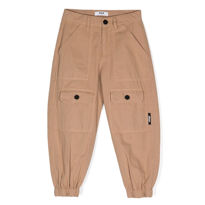 MSGM Kids Cargo Trouser|Beige|6 Years|8 Years|10 Years|12 Years|14 Years