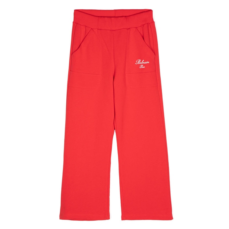 Balmain Kids Logo Print Cotton Trousers