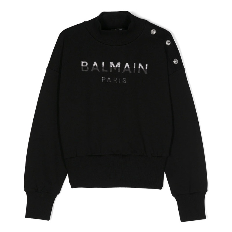 Balmain Kids Logo Sweatshirt|Black|4 Years|6 Years|8 Years|10 Years|12 Years|14 Years