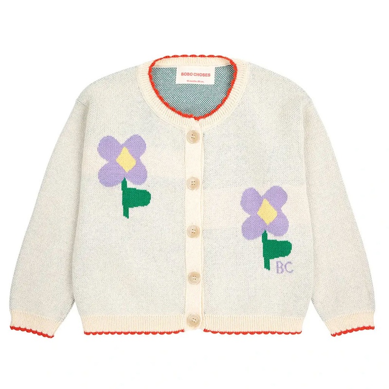 Bobo Choses Pansy Flower Cardigan