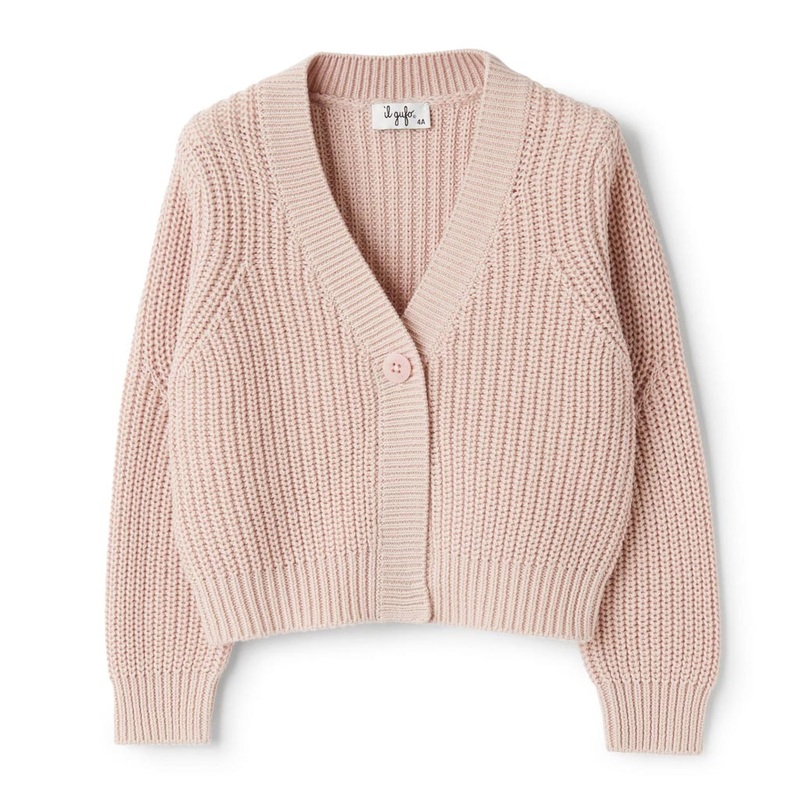 Il Gufo Cable Knit Cardigan|Pink|4 Years|6 Years|8 Years|10 Years|12 Years