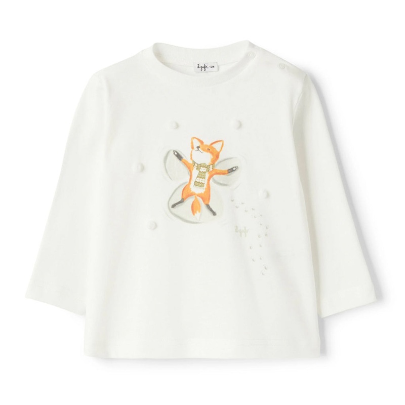 Il Gufo Winter Fox Print T-shirt