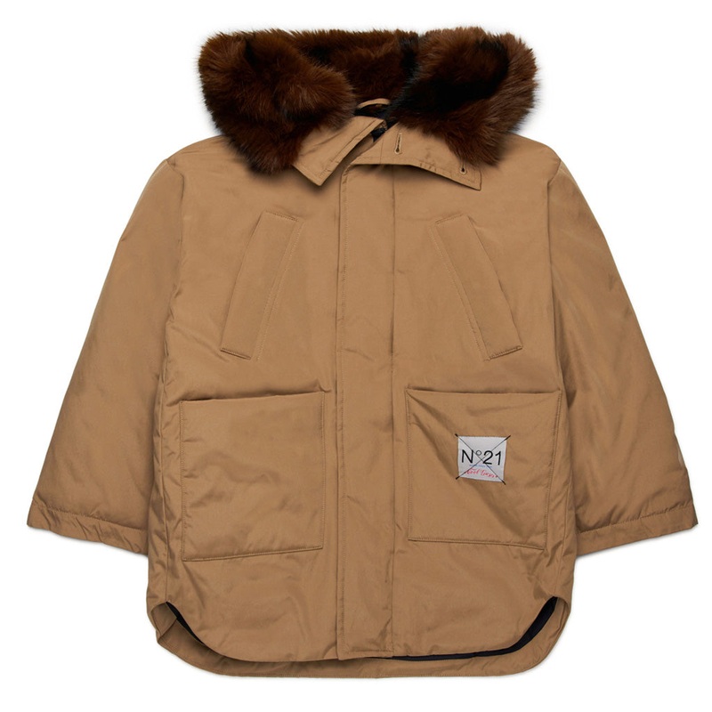 N21 Kids Hooded Parka|Brown|4 Years|6 Years|8 Years|10 Years|12 Years|14 Years|16 Years