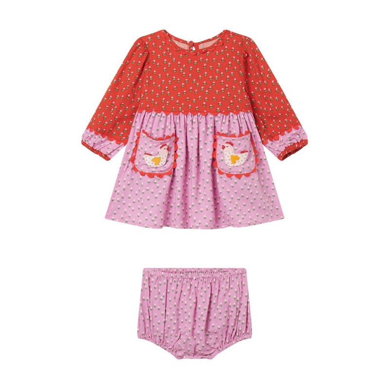 Stella McCartney Kids Farmyard Appliqu Dress and Bloomers Set