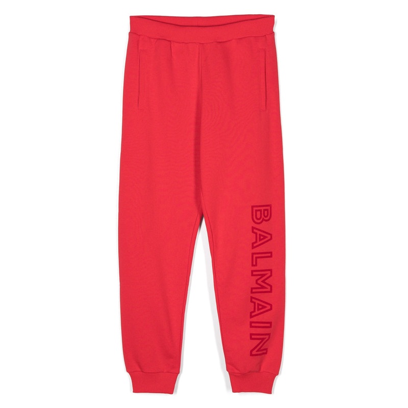 Balmain Kids Logo Sweatpants|Red|4 Years|6 Years|8 Years|10 Years|12 Years