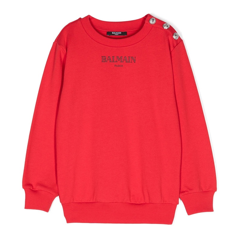 Balmain Kids Logo Sweatshirt|Red|4 Years|6 Years|8 Years|10 Years|12 Years|14 Years