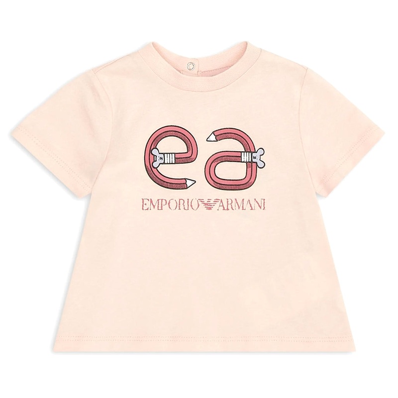 Emporio Armani Junior Asv Jersey T-shirt With Back-to-school Logo Print