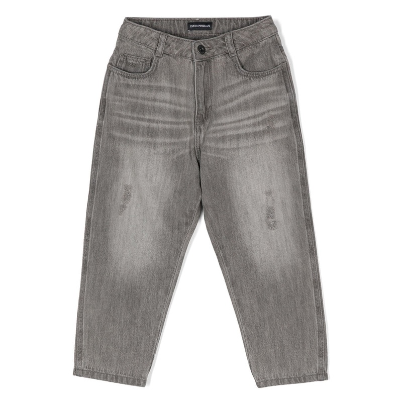 Emporio Armani Junior Distressed Tapered Jeans