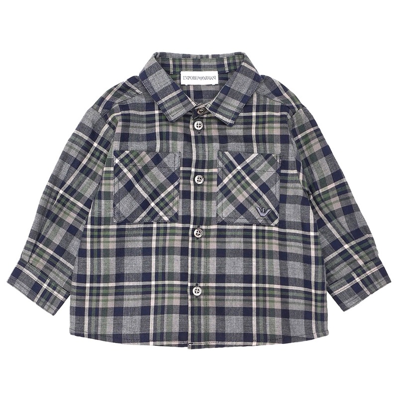 Emporio Armani Junior Madras-pattern Flannel Shirt