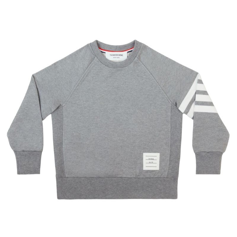 Medium Grey Classic Cotton Loopback Jersey Raglan Sleeve Engineered 4-Bar Sweatshirt