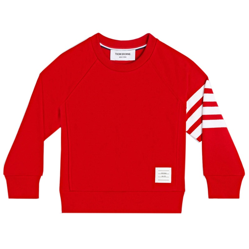 Red Classic Loopback Engineered 4-Bar Sweatshirt
