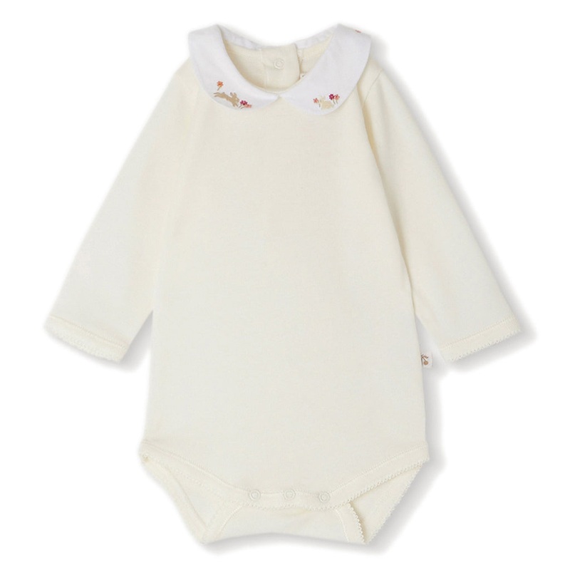 Bonpoint Cygne Bodysuit With Colourful Embroidered Collar