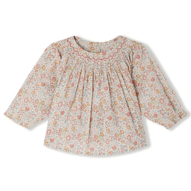 Bonpoint Griotte Blouse in Orange Liberty Fabric