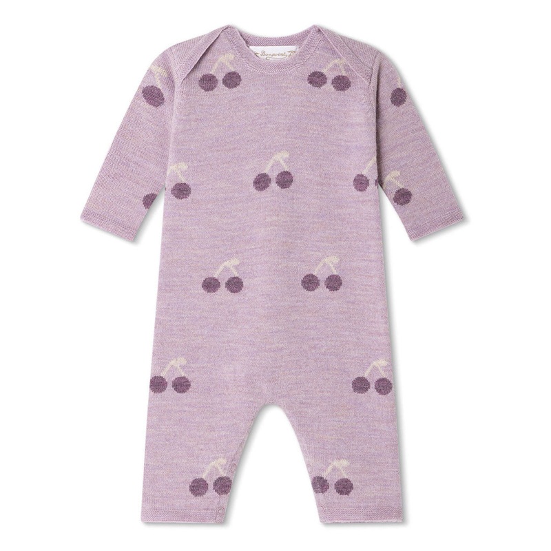 Bonpoint Gwenda Wool Jumpsuit|Purple|3 Months|6 Months|12 Months
