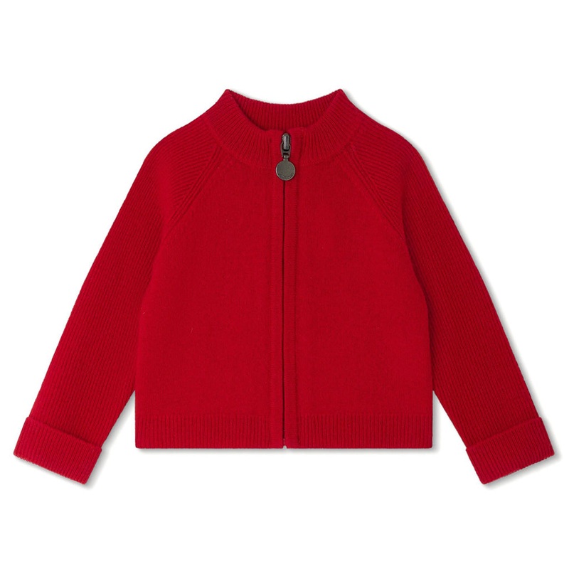 Bonpoint Thylio Red Wool Cardigan