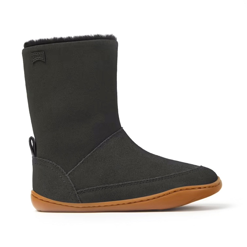 Camper For Kids Grey Nubuck and Leather Mid Boots