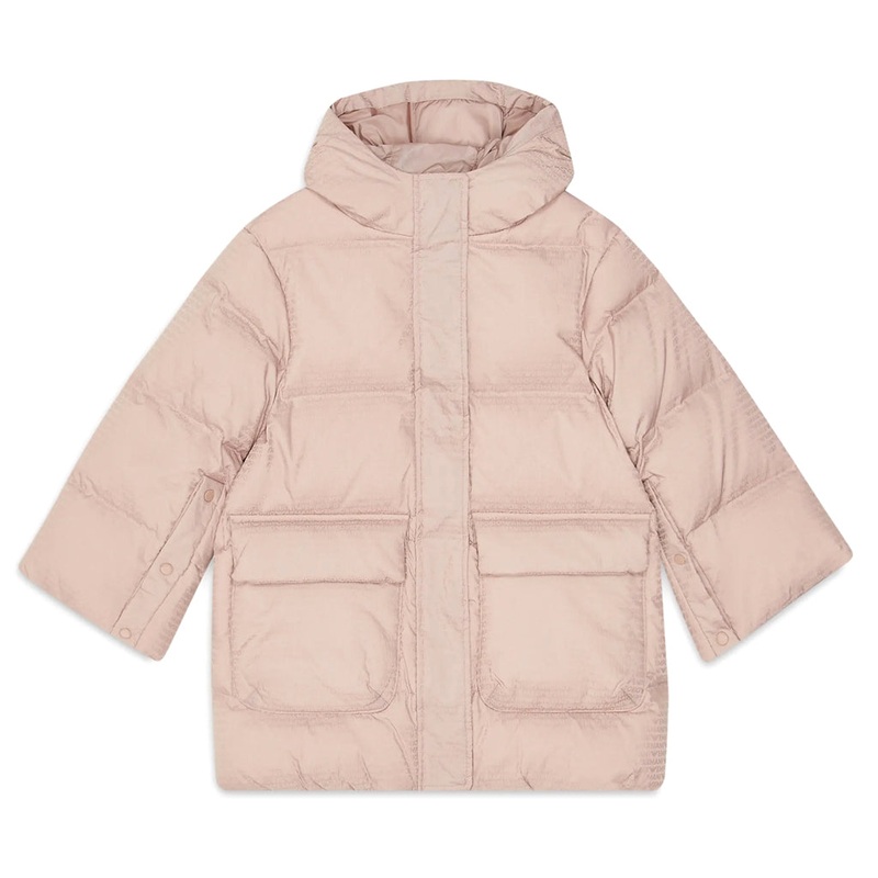 Emporio Armani Junior Asv Hooded, Quilted-nylon Puffer Jacket With Logo Lettering And Recycled Down