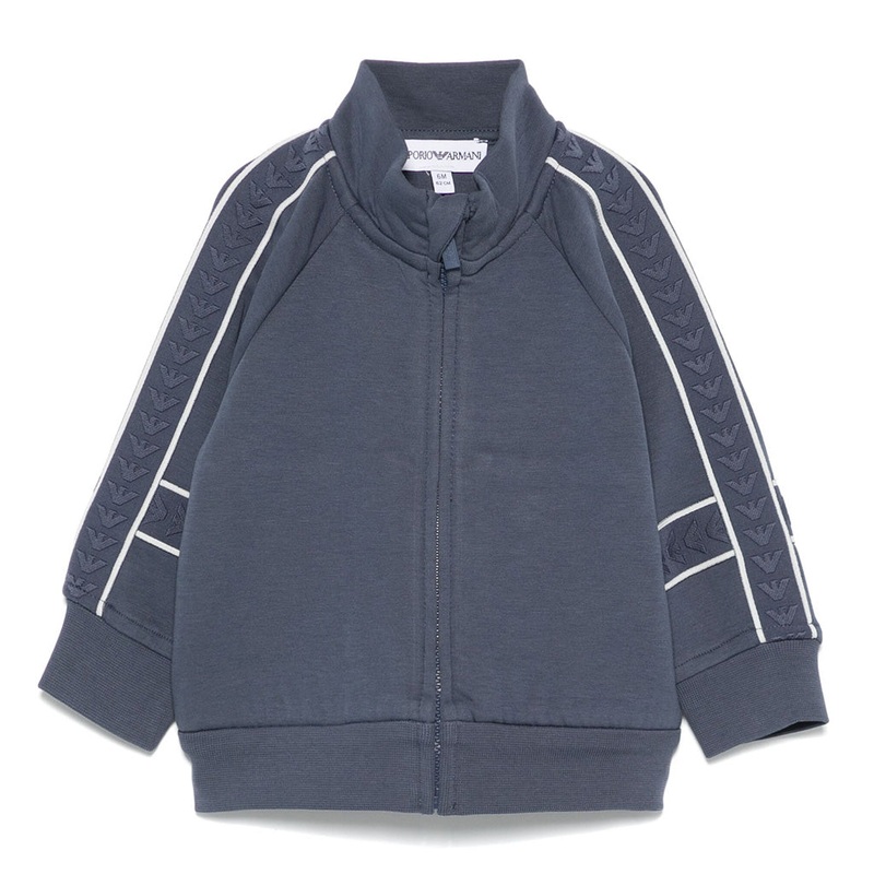 Emporio Armani Junior Embossed Logo Zip-Up Sweatshirt