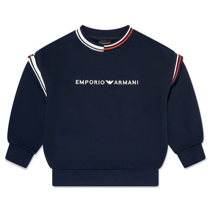 Emporio Armani Junior Logo-embroidered Cotton Jumper