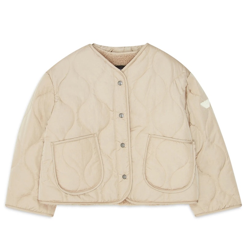 Emporio Armani Junior Quilted Blouson With Teddy-effect Lining