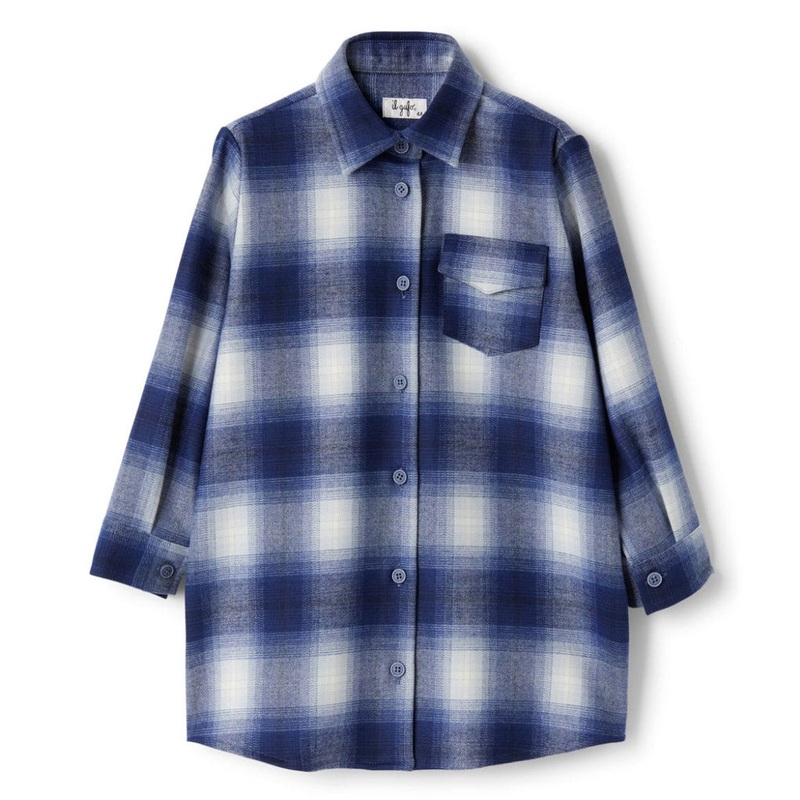 Il Gufo Checked Button Shirt|Blue|4 Years|6 Years|8 Years|10 Years|12 Years