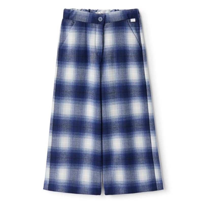 Il Gufo Elastic Waist Light Weight Checks Flannel Trousers