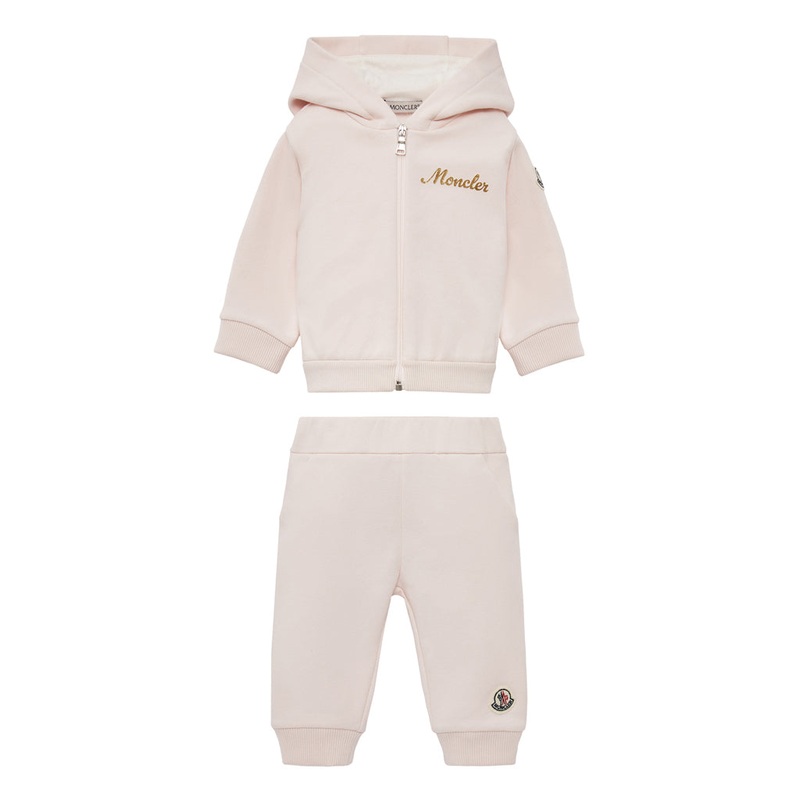 Moncler Enfant Logo Sweatsuit|Pink|12 Months|18 Months|2 Years|3 Years