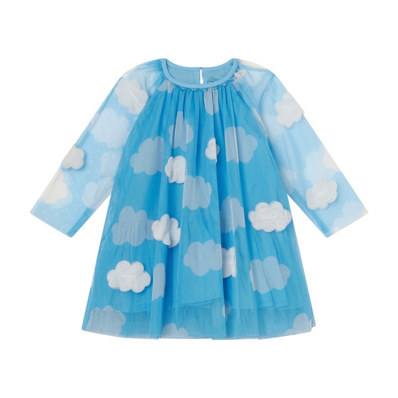 Stella McCartney Kids Cloud Pattern Long-Sleeve Dress