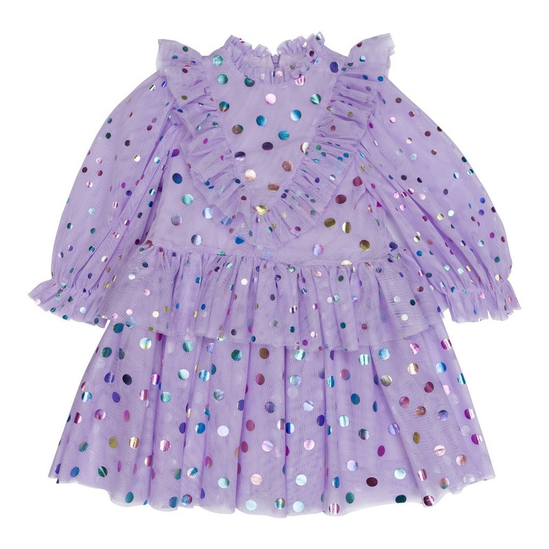 Stella McCartney Kids Frilled Pleated Tulle Dress
