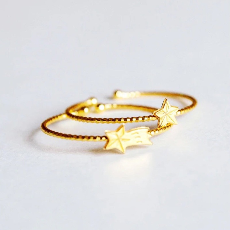 Adorabili Duo of Star Rings|Gold|One-size